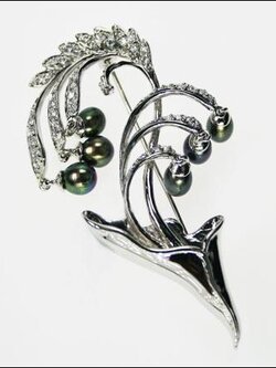 เข็มกลัดติดเสื้อ ไข่มุกแท้