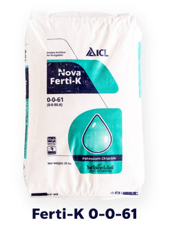 Nova Ferti-K Potassium Chloride (Muriate of Potash; MOP) ปุ๋ยเกล็ด KCl 0-0-61 (ICL fertilizer อิสราเอล) บรรจุ 25 กิโลกรัม