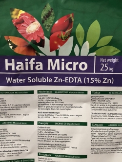 ธาตุสังกะสี(ซิงค์)คีเลตอีดีทีเอ 15% Haifa Micro Zn-EDTA (EDTA Zn 15% @Haifa อิสราเอล) บรรจุ 1 กิโลกรัม (R)