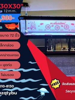 TP Service บริการรับติดตั้งตู้ปลา รับทำบ่ปลาคราฟ ตู้ปลาขนาด 120x30x30 Glass 12 mm.