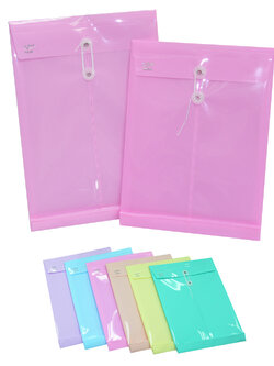 ซองพลาสติก ผูกเชือก สีพาสเทล