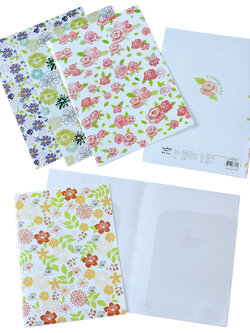 แฟ้มพับ A4 มีช่องใส่เอกสาร พิมพ์ลายฟลาวเวอร์อาร์ต