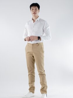 กางเกงยีนส์ขายาว สีน้ำตาล ผู้ชาย