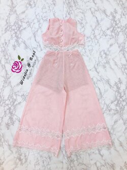 Janesuda Jumpsuit จั้มสูทขายาวสุดน่ารัก (ชมพู)