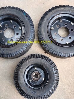 ล้อรถโฟล์คลิฟท์ ยางตัน ขนาด 15 นิ้ว 2 ล้อ และ 11 นิ้ว 1 ล้อ ยางยังสวย จัดชุด 3 ล้อ