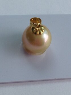 จี้ไข่มุก south sea 11-12มิล ตัวเรือน 18k สีทอง เกรด AAA