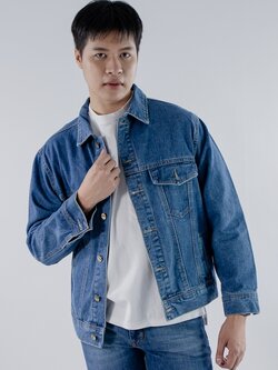 เสื้อยีนส์แจ๊กเก็ต แขนยาว ผู้ชาย