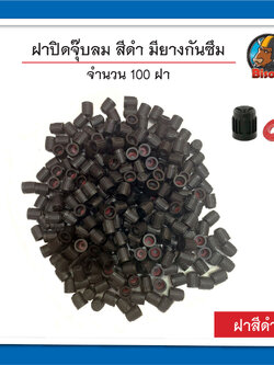 ฝาปิดจุ๊บลม สีดำ มียางกันซึม 100 ฝา