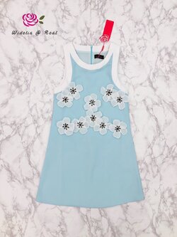 KD Dress เดรสแขนกุดแสนสวย (ฟ้า)