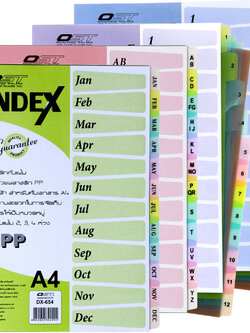 12 Tabs Index Divider Translucent Multi-Colors