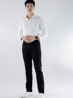 กางเกงยีนส์ขายาว สีดำ ผุ้ชาย