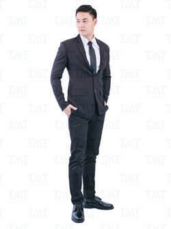 ชุดสูทสากล สีดำ ผู้ชาย - (พร้อมกางเกง)