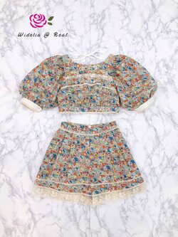 Janesuda Set เซ็ทเสื้อครอปแขนพองกับกางเกงขาสั้นแสนสวย