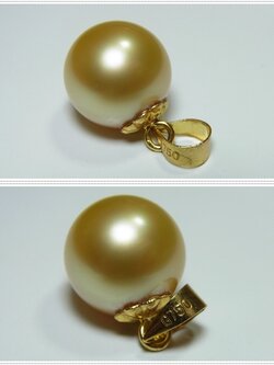 จี้ไข่มุก south sea 9-10 มิล ตัวเรือน 18k สีทองกลาง เกรด AAA