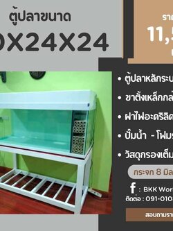 TP Service บริการรับติดตั้งตู้ปลา รับทำบ่ปลาคราฟ ตู้ปลาขนาด 60x24x24