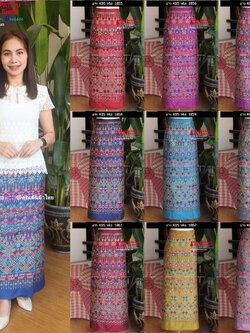 18C-11 ผ้าถุงสำเร็จรูปแบบป้ายข้างติดตะขอ ผ้าไหมสังเคราะห์ ผ้าฝ้ายแกมไหม ผ้าฝ้าย ทอลายทั้งผืน มีซับกาว,ไม่มีซับใน