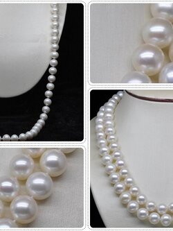 สร้อยคอไข่มุกแท้ 8.0-8.5 มิล กลม สีขาว ยาว 34 นิ้ว AAA
