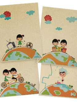 สมุดเขียน B5 ปกกระดาษคราฟท์สีน้ำตาล ลายรักษ์โลก