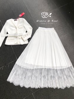 Korea Set เซ็ทเสื้อแขนยาวกับกระโปรงยาวสุดหรู