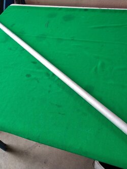 ท่ออลูมิเนียม ขนาดโต 25 มม. หนา 4.6 มม.ยาว 145 ซม. มีรูเจาะตรงปลายท่อ