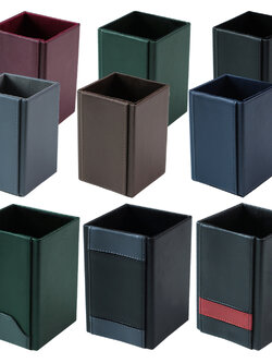 กล่องใส่ปากกา ดินสอ หุ้มหนังเทียม