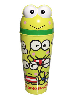 Bottle Lid Cartoon Keropii Sanrio กระบอกน้ำฝาเปิดกบเคโระสีเขียว ขวดน้ำลายการ์ตูนซานริโอ