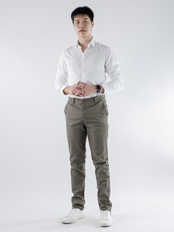 กางเกงยีนส์ขายาว สีครีมเข้ม ผู้ชาย