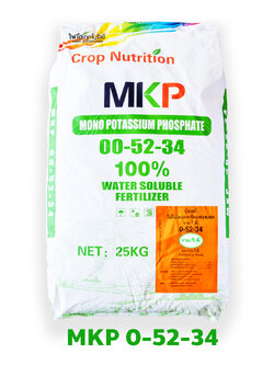 YVP 0-52-34 KH2PO4 Monopotassium phosphate MKP ปุ๋ยเกล็ด วาย.วี.พี.ฟีด (0-52-34) บรรจุ 25 กิโลกรัม