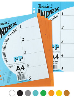 5 Tabs Index Divider A4 DX-841 with number 1-5 Printed