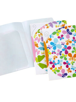 แฟ้มพับ A4 มีช่องใส่เอกสาร พิมพ์ลายผีเสื้อ