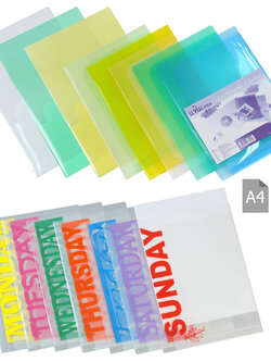 แฟ้มพับ มีช่องใส่เอกสาร สีใส