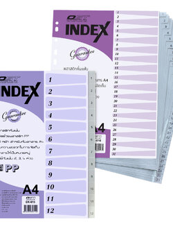 Numbers Tab Index Dividers A4 Grey Color