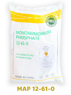 NH4H2PO4 Monoammonium phosphate MAP โซนิค-เอ็มเอพี ปุ๋ยเกล็ด โมโนแอมโมเนียมฟอสเฟต 12-61-0 บำรุงรากฝอยและช่อดอก บรรจุ 25 กิโลกรัม