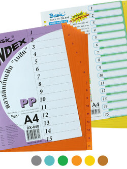 15 Tabs Index Divider A4 with 1-15 printed DX-848