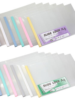 แฟ้มเอกสารปกใส A4 แนวนอน สันรูดพลาสติก