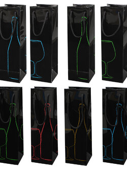 Plastic Bottle Bag with rope handle black color