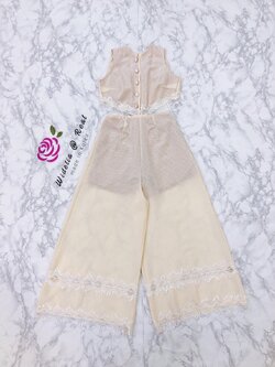 Janesuda Jumpsuit จั้มสูทขายาวสุดน่ารัก (ครีม)