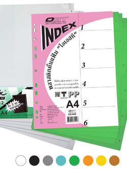 6 Tabs Index Divider A4 DX-842 with 1-6 Tabs Printed
