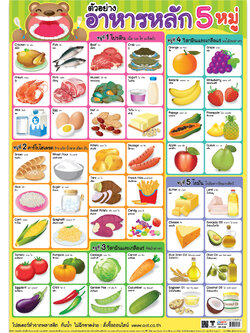โปสเตอร์ความรู้ ตัวอย่างอาหารหลัก5หมู่ EP-538