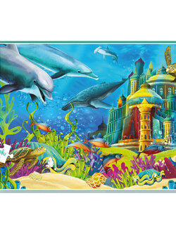 Jigsaw Puzzle ตัวต่อจิ๊กซอว์ 500 ชิ้น T044 Animals สัตว์ Fish Underwater Castle Fantasy รูปปลาและปราสาทใต้ทะเล จินตนาการ MagicLand6