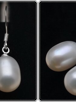 ต่างหูไข่มุกแท้ ก้านเงิน ทรงไข่ 8-8.5 มิล