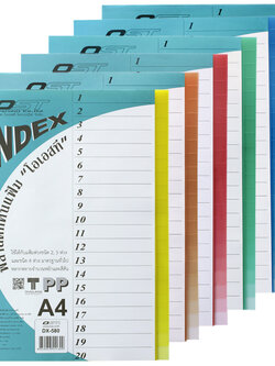 20 Tabs Index Divider A4 Translucent Colors DX-580