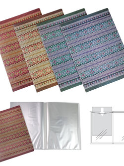 แฟ้มแคตตาล็อก A4 ปกลาย ผ้าไทย