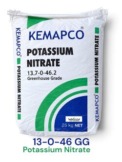 KNO3 Potassium Nitrate 13.7-0-46.2 GG ปุ๋ยเกล็ด KEMAPCO 13-0-46 Greenhouse Grade จอร์แดน บรรจุ 25 กิโลกรัม