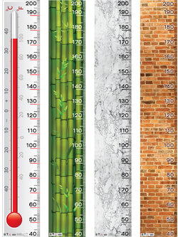 Height Measurement Charts 40-200 cm. Textures Pattern