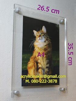 กรอบอะคริลิคใสขนาดใส่กระดาษ A4 ,กรอบประชาสัมพันธ์ A4