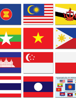 โปสเตอร์ความรู้ ธงประจำชาติประชาคมเศรษฐกิจอาเซียน AEC