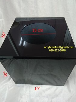 กล่องจับรางวัลขนาด 10 นิ้ว สีดำโปร่ง