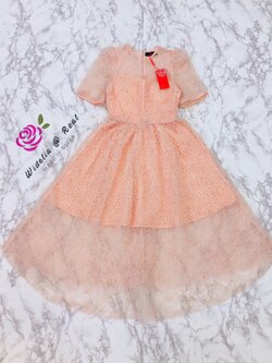 Sleep over Dress เดรสลูกไม้3Dแขนพองแสนสวย