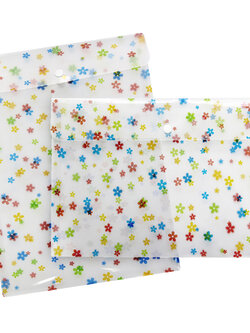 ซองกระดุม A4 สีใสลายดอกไม้